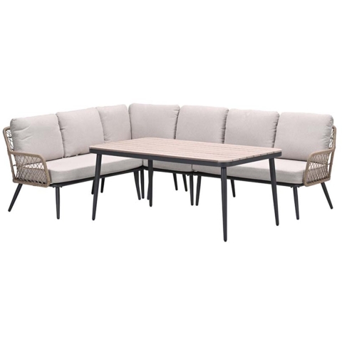 Allasio Lounge- diningset 5 dlg Dessert Sand - Garden impressions