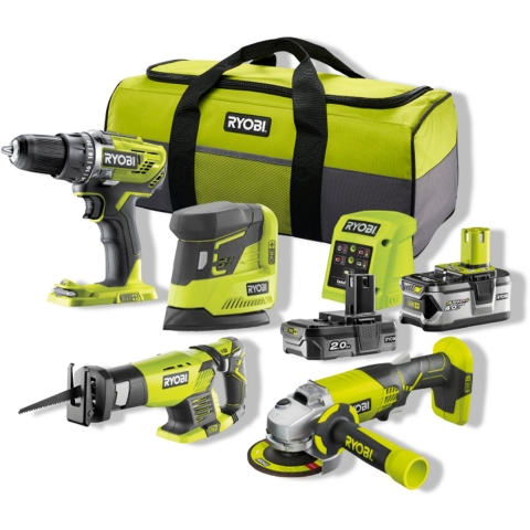 2-delig Combokit (incl. 1x 4.0Ah 1 x2.0Ah accu en lader) ONE 18V - Ryobi