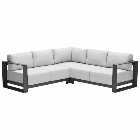 Levanto Hoek Loungebank Carbon Black - Garden impressions