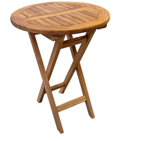New Round Klaptafel Teak dia. 60x76 cm - Buitengewoon de boet