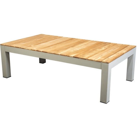 Midori coffee table 140x77,5 cm aluminium salix/teak - Yoi