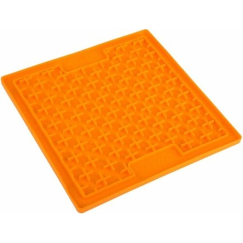 LickiMat Buddy - Hondenbak - Likmat / Anti-schrok / Slowfeeder voor Hond - Oranje - 20 cm