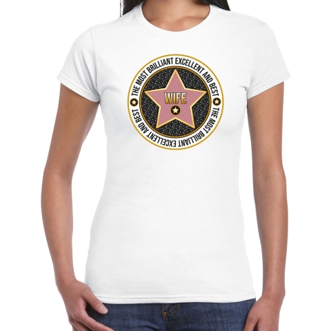 Cadeau t-shirt voor dames - wife/vrouw - wit - bedankje - verjaardag S -