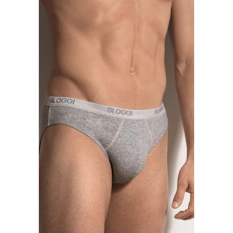 Set van 4x stuks sloggi basic grijs mini heren ondergoed slip, maat: M -