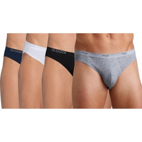 Set van 3x stuks sloggi basic mini heren ondergoed slip, maat: L wit -
