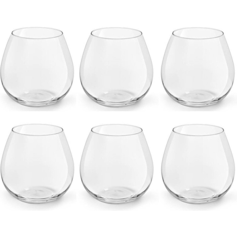 Wijnglazen - 12x stuks - zonder voet voor rode wijn - 590 ml -