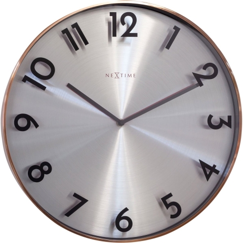 NeXtime NE-3289CO Metalen Wandklok - 40cm -Stille Klok - Metaal - "Reflection"