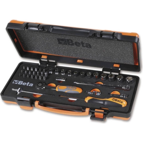 Beta 900/C12MZ 12 zeskant dopsleutels | 20 bits en 7 toebehoren in foam inlegbak - 009000983 009000983