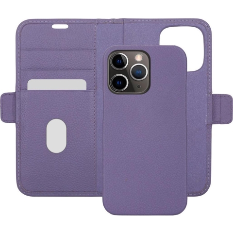 iPhone 13 Pro Bookcase hoesje - dbramante1928 - Effen Paars - Leer