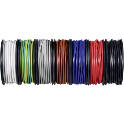 TRU COMPONENTS TC-12112356 Draad 0.34 mm² Zwart, Wit, Rood, Blauw, Bruin, Grijs, Geel-groen 1 set(s)