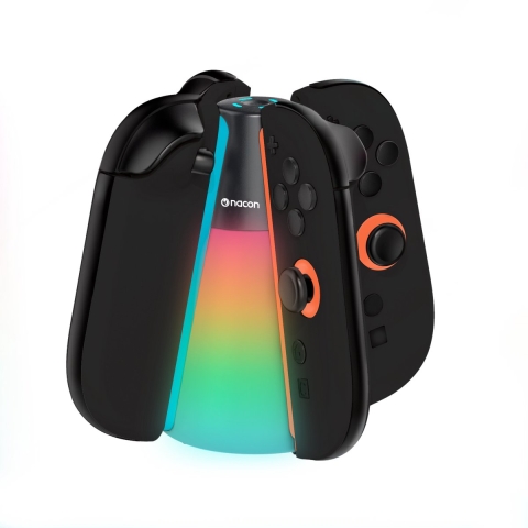 Nacon Switch 2 Quad Charger For 4 Joy-Con Controllers met RGB Effect
