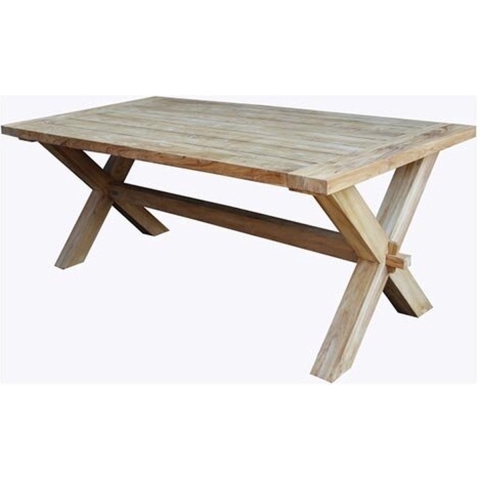 Tuintafel Cross Teak 200x100 - Van der leeden
