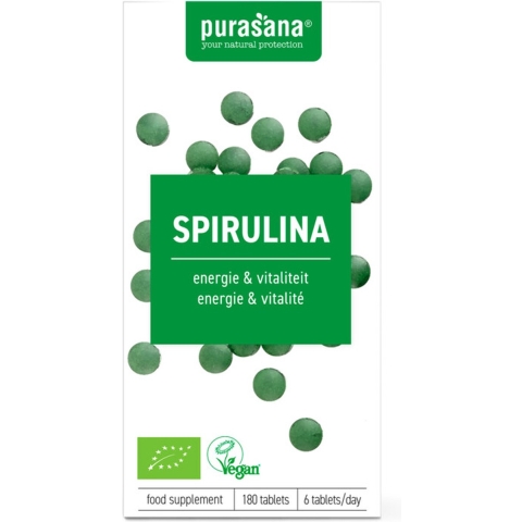 Gratis Verzending: 2x Purasana Spirulina 500 mg 180 tabletten