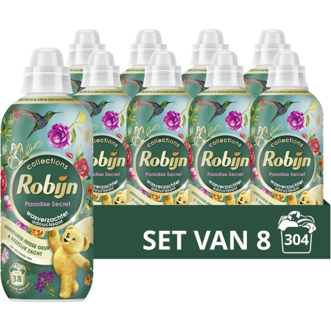 8x Robijn Intense Wasverzachter Paradise Secret 38 Wasbeurten 765 ml