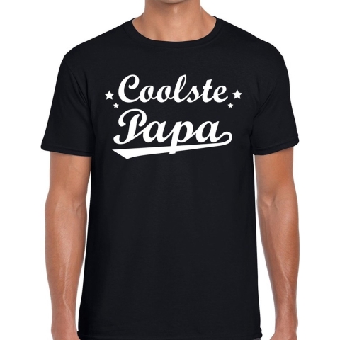 Coolste papa cadeau t-shirt zwart voor heren 2XL -