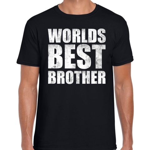 Worlds best brother cadeau t-shirt zwart voor heren L -
