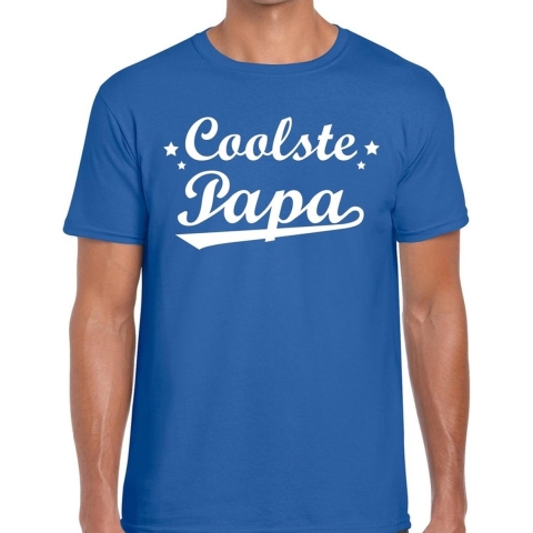 Coolste papa cadeau t-shirt blauw voor heren M -