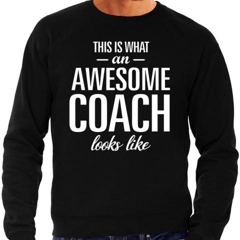 Awesome Coach / trainer cadeau sweater zwart heren XL -