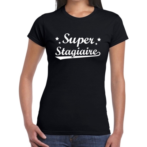 Super stagiaire cadeau t-shirt zwart voor dames XL -