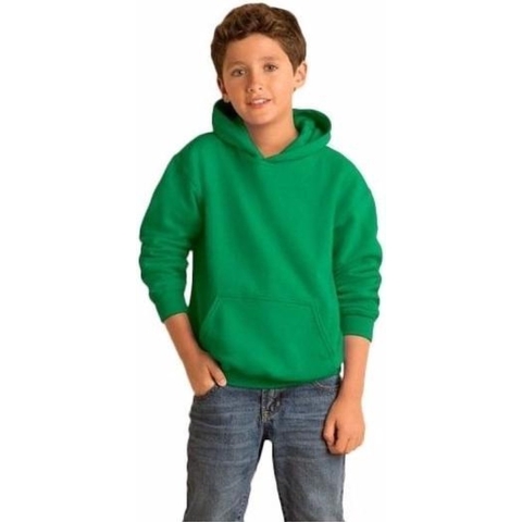 Gildan sweater met capuchon - groen - voor kinderen - kinderkleding S (116-128) -