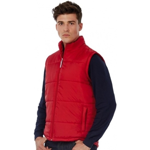 B&C Gewatteerde bodywarmer - voor heren - rood - nylon - outdoor - vrije tijds jas M (50) -