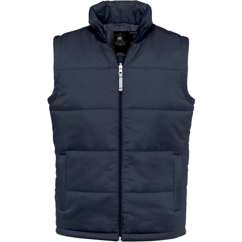 B&C Gewatteerde bodywarmer - voor heren - donkerblauw - nylon - outdoor - vrije tijds jas M (50) -