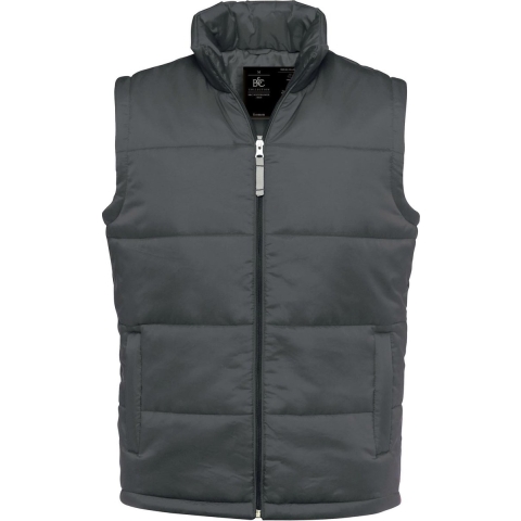 B&C Gewatteerde bodywarmer - voor heren - donkergrijs - nylon - outdoor - vrije tijds jas M (50) -