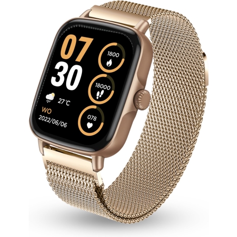 AyeWay Smartwatch - Stalen Band - Waterdicht&Touchscreen - 70 Sportmodes - Met App - Smartwatch Heren&Dames - Roze