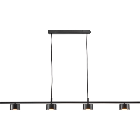 Nordlux Clyde - Hanglamp - 115 X 8,5 X 209,3 Cm - 3 Stappen Dimmer - 4 X 5W LED Incl. - Zwart