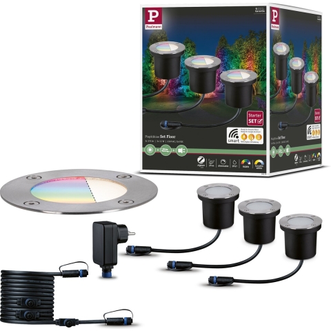 Paulmann - Plug & Shine 3 LED Begraven Spot Smart Home ZigBee RGBW IP67 Silver Paulman