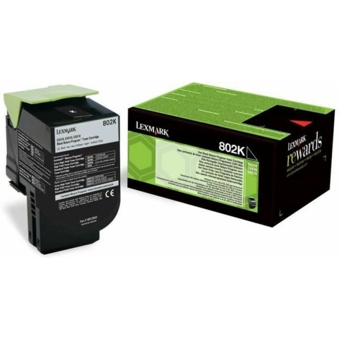 Lexmark Toner 802K CX310 CX410 CX510 Origineel Zwart 1000 bladzijden 80C20K0