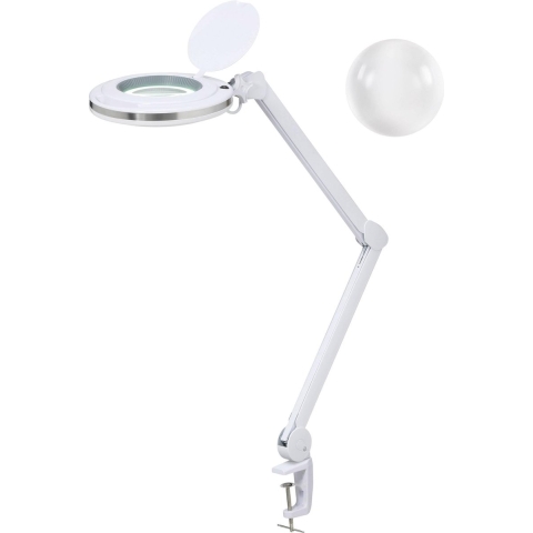 TOOLCRAFT 2147853 LED-loeplamp 60 SMD-LEDs 5D 2,25x Vergrotingsfactor=2.25 x 122 mm Energielabel 2021 F (A - G)