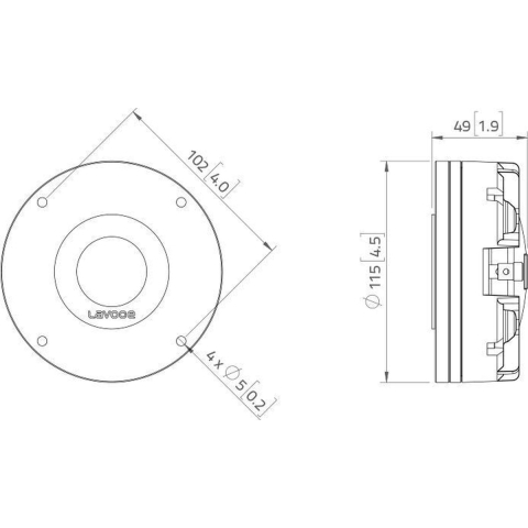 Lavoce DN14.30T 14 Hogetoon-driver Belastbaarheid RMS=110 W 8 Ω