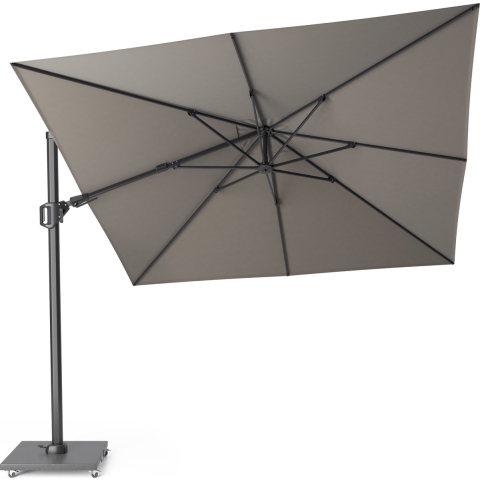 Zweefparasol Challenger Zijwaarts Kantelbaar (T2) premium 3x3 meter Manhattan zonwering - Platinum