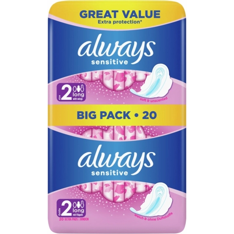5x Always Maandverband Sensitive Long 20 stuks