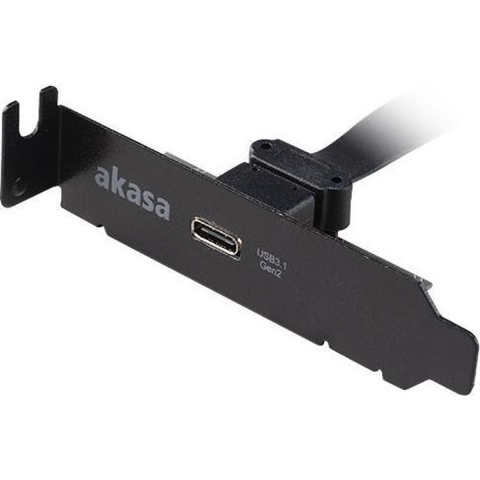 Akasa Low Profile PCI Bracket Adapter USB 3.1 Typ C - zwart