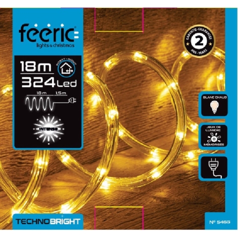 Lichtslang/slangverlichting - 18 meter - 324 led lampjes - warm wit - kerstverlichting -