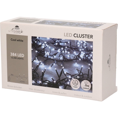 Clusterverlichting helder wit buiten 384 lampjes met timer kerstverlichting -