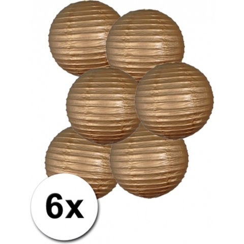 Voordelig lampionnen pakket goud 6x -