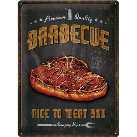 Nostalgic Art muurplaatje/wandbord - metaal - Barbecue thema - 30 x 40 cm - Mancave -