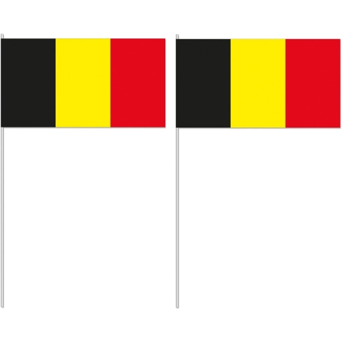 50 Belgische zwaaivlaggetjes 12 x 24 cm -