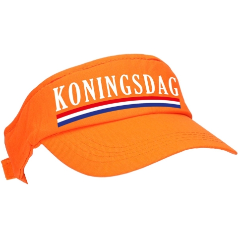 2x stuks oranje Koningsdag zonneklep met Nederlandse vlag voor dames en heren -