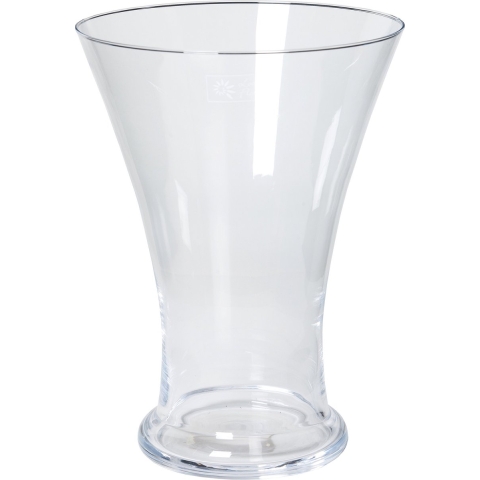Bellatio Design Vaas - taps uitlopend - transparant - glas - 30 cm -