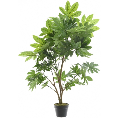 Groene Aralia klimop kunstplanten in zwarte pot 90 cm -
