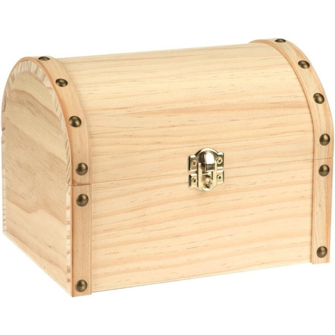 Hobby/knutsel Houten opbergkistje - met ronde deksel - 20 x 15 x 15 cm -