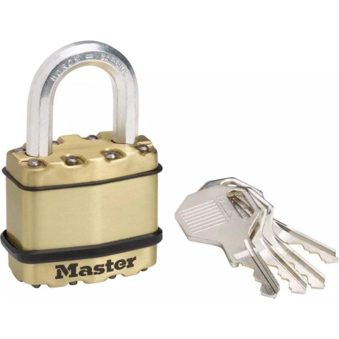 Masterlock 45mm laminated steel padlock - zinc outer treatment with brass finish - M1BEURD