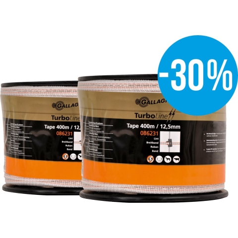 Gallagher Duopack TurboLine lint 12,5mm wit 2x400m - 079438 079438