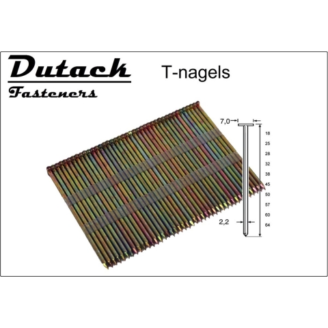 Dutack T-nagels | 25mm | 2000 stuks - 5220035