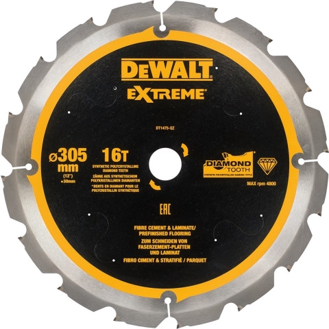 DeWalt Accessoires Cirkelzaagblad PCD laminaat/vezelcement 305x30x16t - DT1475-QZ