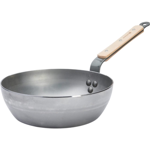 De Buyer Hapjespan - Sauteuse - Mineral B Hout - ø 24 cm / 2.5 liter - zonder anti-aanbaklaag